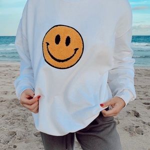 Cut and Cropped Smiley Face Hoodie